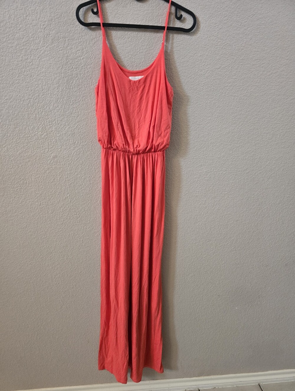 Lush Women’s Coral Maxi Dress with Spaghetti Straps Made In USA